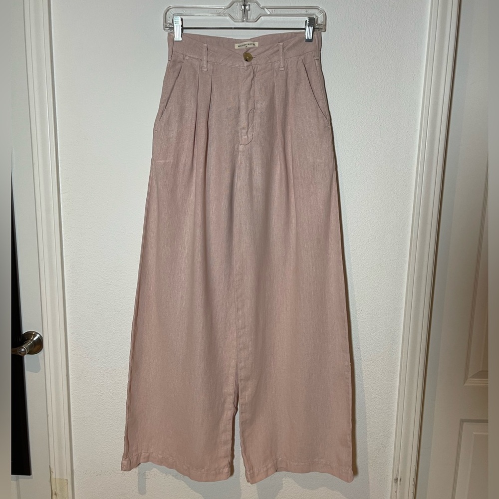 Maison Hotel Wide Leg Linen Pant